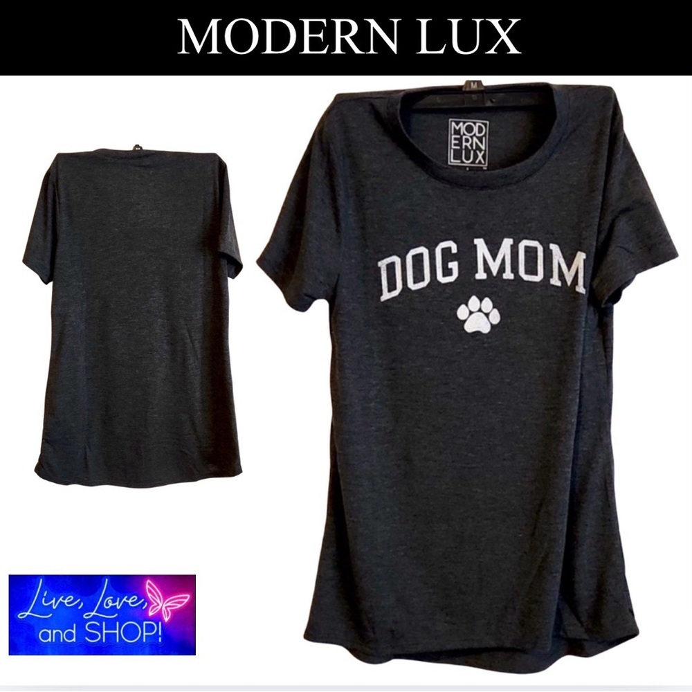 “Dog Mom” Gray T-Shirt, EUC
